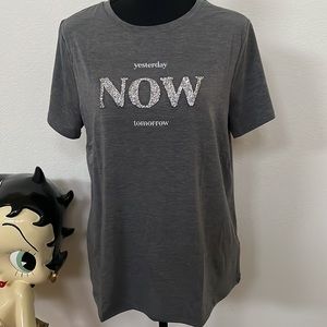 🦋Women’s “NOW” Embellished Graphic Tee